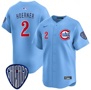 Men's Chicago Cubs Blue Alternate Vapor Premier Limited Jersey All Stitched Blue #2 Nico Hoerner
