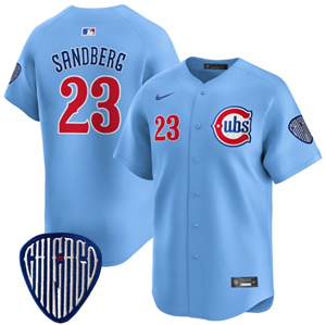 Men's Chicago Cubs Blue Alternate Vapor Premier Limited Jersey All Stitched Blue #23 Ryne Sandberg