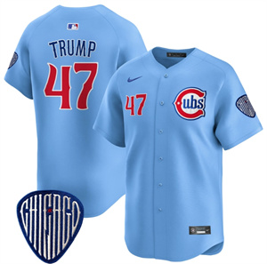 Men's Chicago Cubs Blue Alternate Vapor Premier Limited Jersey All Stitched Blue #47 Donald Trump