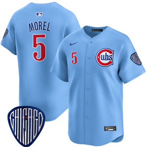 Men's Chicago Cubs Blue Alternate Vapor Premier Limited Jersey All Stitched Blue #5 Christopher Morel