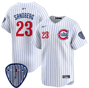 Men's Chicago Cubs Blue Alternate Vapor Premier Limited Jersey All Stitched Pinstripe Ryne Sandberg