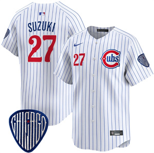 Men's Chicago Cubs Blue Alternate Vapor Premier Limited Jersey All Stitched Pinstripe Seiya Suzuki