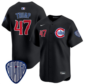 Men's Chicago Cubs Blue Alternate Vapor Premier Limited baseball Jersey All Stitched Black Donald Trump