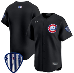 Men's Chicago Cubs Blue Alternate Vapor Premier Limited baseball Jersey All Stitched Black Team