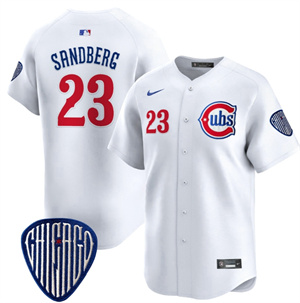 Men's Chicago Cubs Blue Alternate Vapor Premier Limited baseball Jersey All Stitched White #23 Ryne Sandberg