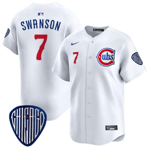 Men's Chicago Cubs Blue Alternate Vapor Premier Limited baseball Jersey All Stitched White Dansby Swanson