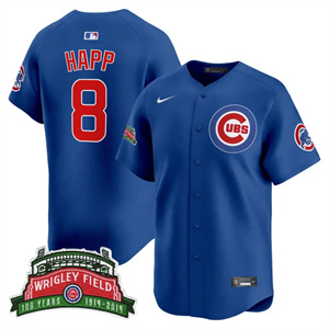 Men's Chicago Cubs Wrigley Field Style Vapor Premier Limited Jersey All Stitched Ian Happ #8