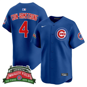 Men's Chicago Cubs Wrigley Field Style Vapor Premier Limited Jersey All Stitched Pete Crow-Armstrong #4