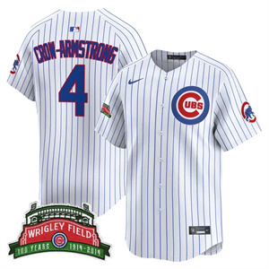 Men's Chicago Cubs Wrigley Field Style Vapor Premier Limited Jersey All Stitched Pete Crow-Armstrong #4