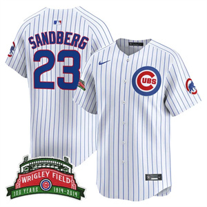 Men's Chicago Cubs Wrigley Field Style Vapor Premier Limited Jersey All Stitched Ryne Sandberg #23