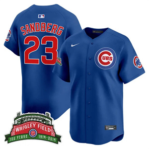 Men's Chicago Cubs Wrigley Field Style Vapor Premier Limited Jersey All Stitched Ryne Sandberg #23
