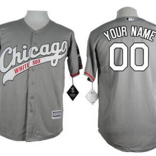 Men's Chicago White Sox Customized 2015 Gray Jersey