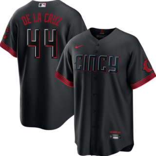 Men's Cincinnati Reds #44 Elly De La Cruz 2023 City Connect Cool Base Stitched Baseball Jersey