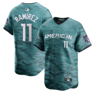 Men's Cleveland Guardians #11 Jos?? Ram??rez Teal 2023 All-Star Cool Base Stitched Jersey