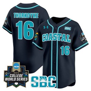 Men's Coastal Carolina Chanticleers #16 Colby Thorndyke 2025 World Series Vapor Premier Limited Jersey All Stitched