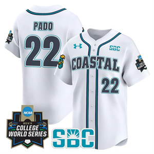 Men's Coastal Carolina Chanticleers #22 Blagen Pado 2025 World Series Vapor Premier Limited Jersey All Stitched