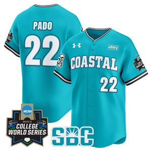 Men's Coastal Carolina Chanticleers #22 Blagen Pado 2025 World Series Vapor Premier Limited Jersey All Stitched