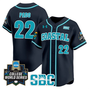 Men's Coastal Carolina Chanticleers #22 Blagen Pado 2025 World Series Vapor Premier Limited Jersey All Stitched