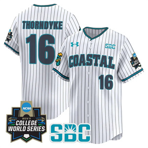 Men's Coastal Carolina Chanticleers #16 Colby Thorndyke 2025 World Series Vapor Premier Limited Jersey All Stitched