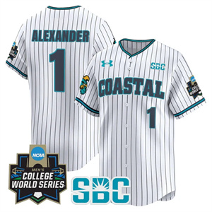 Men's Coastal Carolina Chanticleers #1 Sebastian Alexander 2025 World Series Vapor Premier Limited Jersey All Stitched