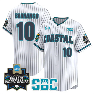 Men's Coastal Carolina Chanticleers #10 Ty Barrango 2025 World Series Vapor Premier Limited Jersey All Stitched