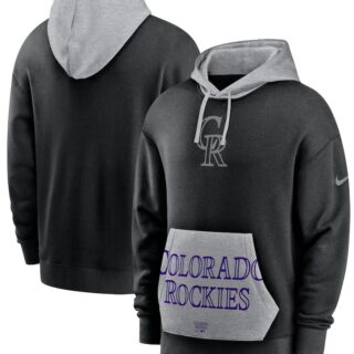 Men's Colorado Rockies Nike Black Heritage Tri Blend Pullover Hoodie