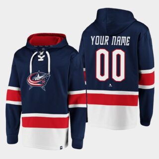 Men's Columbus Blue Jackets Navy All Stitched Sweatshirt Hoodie