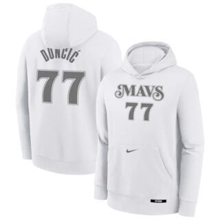 Men's Dallas Mavericks #77 Luka Don?i? White 2024 25 City Edition Fleece Club Pullover Hoodie