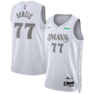Men's Dallas Mavericks #77 Luka Don?i? White 2024 25 City Edition Stitched Basketball Jersey
