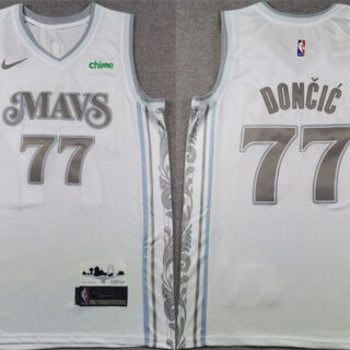 Men's Dallas Mavericks #77 Luka Don?i? White 2024-25 City Edition Stitched Basketball Jersey