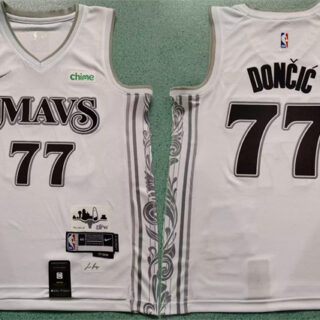 Men's Dallas Mavericks #77 Luka Don?i? White 2024 City Edition Stitched Basketball Jersey