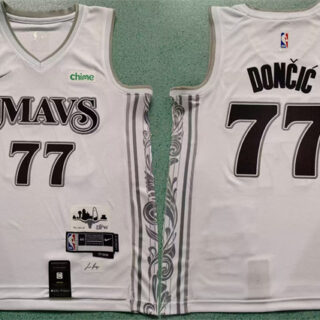 Men's Dallas Mavericks #77 Luka Don?i? White 2024 City Edition Stitched Basketball Jersey