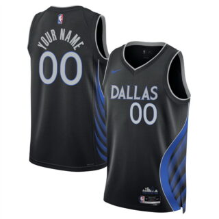 Men's Dallas Mavericks Active Player Custom Black 2025 26 City Edition Stitched Basketball Jersey