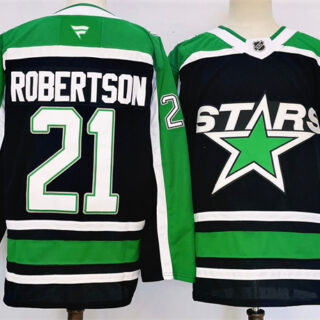 Men's Dallas Stars #21 Jason Robertson Black 2024-25 Reverse Retro