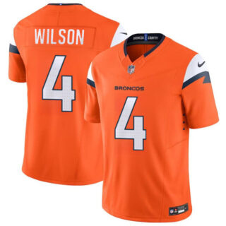 Men's Denver Broncos #4 Zach Wilson Orange 2024 F.U.S.E. Vapor Limited Stitched Football Jersey