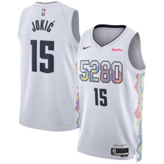 Men's Denver Nuggets #15 Nikola Joki? White 2024 25 City Edition Stitched Basketball Jersey