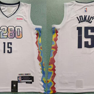 Men's Denver Nuggets #15 Nikola Joki? White 2024 25 City Edition Stitched Basketball Jersey