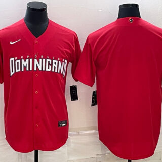 Men's Dominican Republic Baseball Blank 2023 Red World Baseball Classic Stitched Jersey