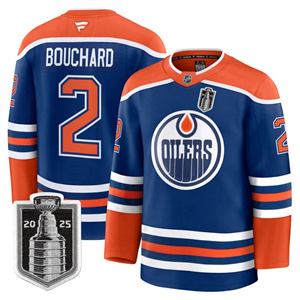 Men's Edmonton Oilers 2025 Stanley Cup Final Premium Jersey All Stitched #2 Evan Bouchard