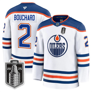 Men's Edmonton Oilers #2 Evan Bouchard 2025 Stanley Cup Final Premium Jersey All Stitched Jerseys