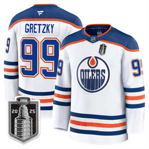Men's Edmonton Oilers 2025 Stanley Cup Final Premium Jersey All Stitched #99 Wayne Gretzky