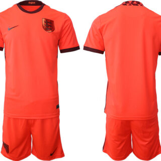 Men's England Blank Red Away Soccer Jersey Suit