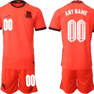 Men's England Custom Red Away Soccer Jersey Suit