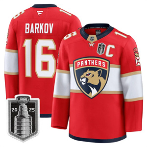 Men's Florida Panthers 2025 Stanley Cup Final Premium Jersey All Stitched #16 Aleksander Barkov