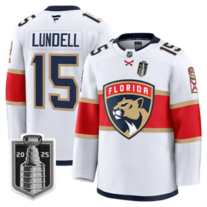 Men's Florida Panthers 2025 Stanley Cup Final Premium Jersey All Stitched Anton Lundell