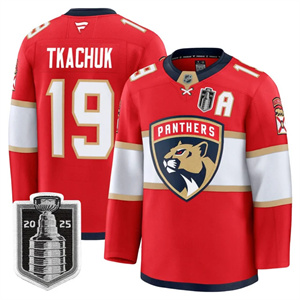 Men's Florida Panthers 2025 Stanley Cup Final Premium Jersey All Stitched #19 Matthew Tkachuk