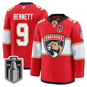 Men's Florida Panthers 2025 Stanley Cup Final Premium Jersey All Stitched #9 Sam Bennett