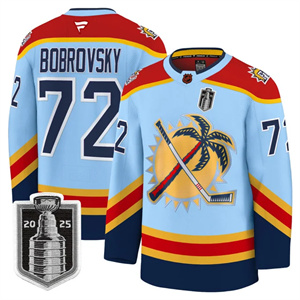 Men's Florida Panthers 2025 Stanley Cup Final Premium Jersey All Stitched #72 Sergei Bobrovsky
