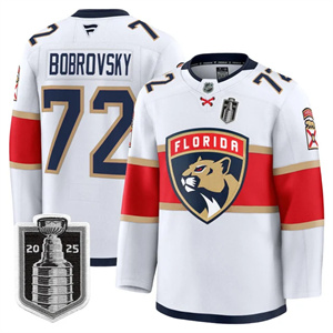 Men's Florida Panthers 2025 Stanley Cup Final Premium Jersey All Stitched #72 Sergei Bobrovsky