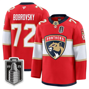 Men's Florida Panthers 2025 Stanley Cup Final Premium Jersey All Stitched #72 Sergei Bobrovsky
